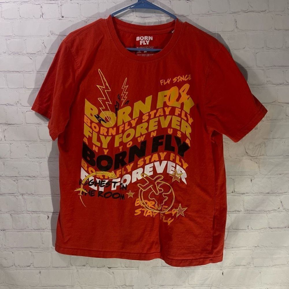 Orange Born Fly T Shirt Medium